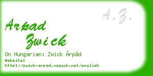 arpad zwick business card